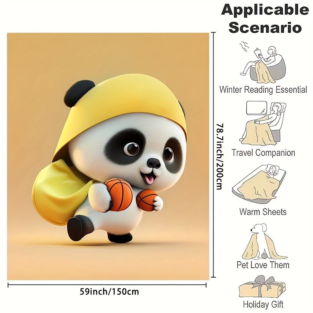 1pc Love Sports Panda Impression Numérique Couverture En - Temu France