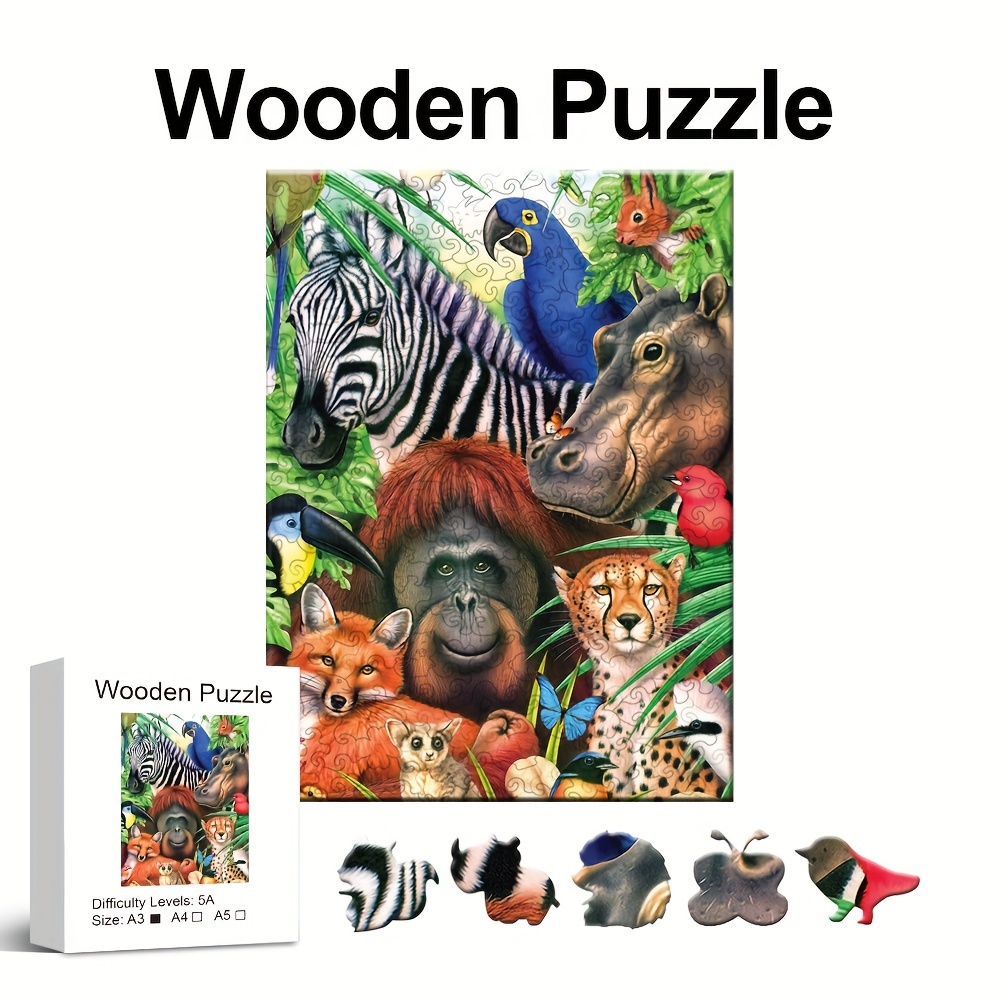 Puzzles En Bois Animaux Puzzle En Bois Paradis Des Animaux - Temu