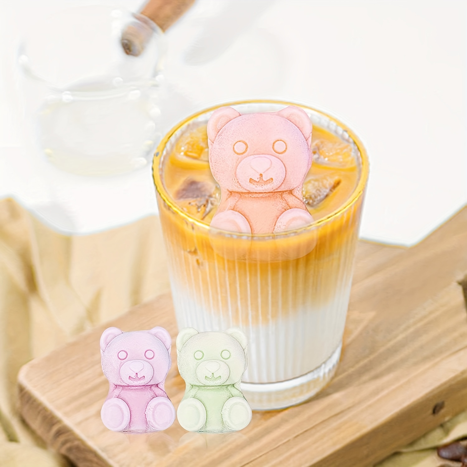 1pc Food-Grade Cute Teddy Bear Ice Cube Tray, Ice Cube Maker, Easy Release  Ice Maker, For Soft Drinks, Whisky, Cocktail, And More, Kitchen Accessories