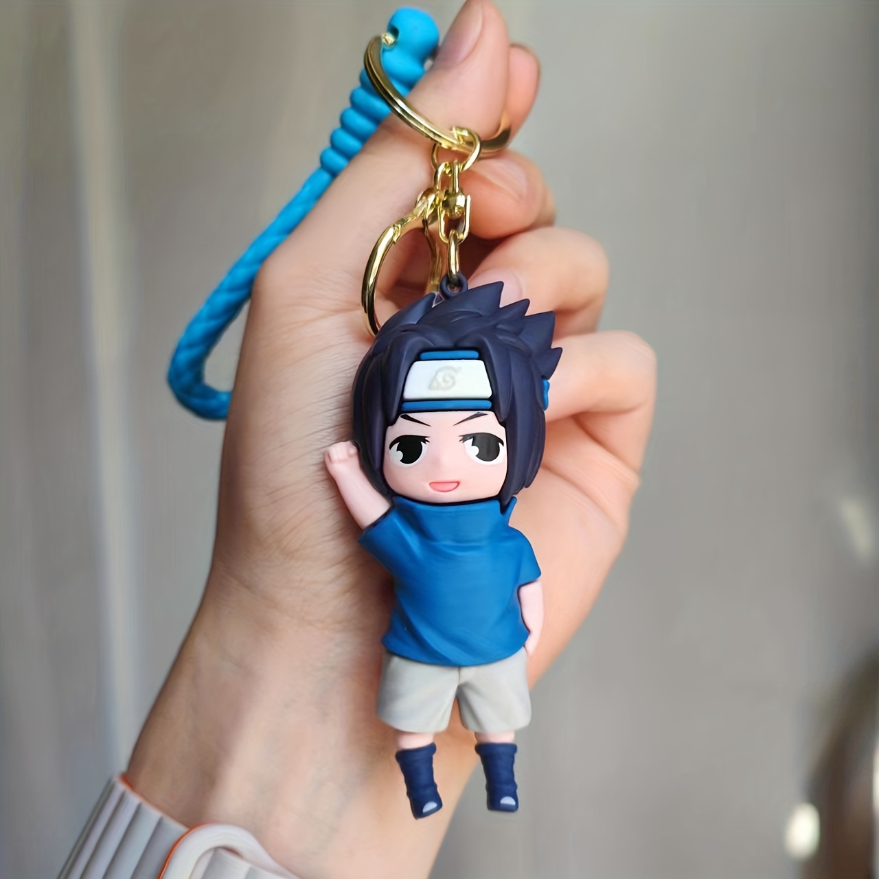 Cartoon Anime Doll Braided Rope Keychain Backpack Pendant