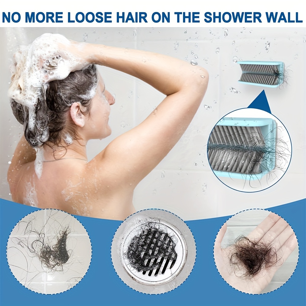 Shower Hair Catcher Wall Silicone Hair Trap for Bathroom Bathtub