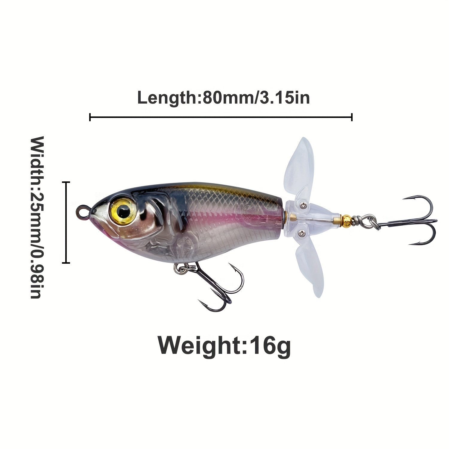 Double Propeller Floating Fishing Lure Soft Spinning Tail - Temu