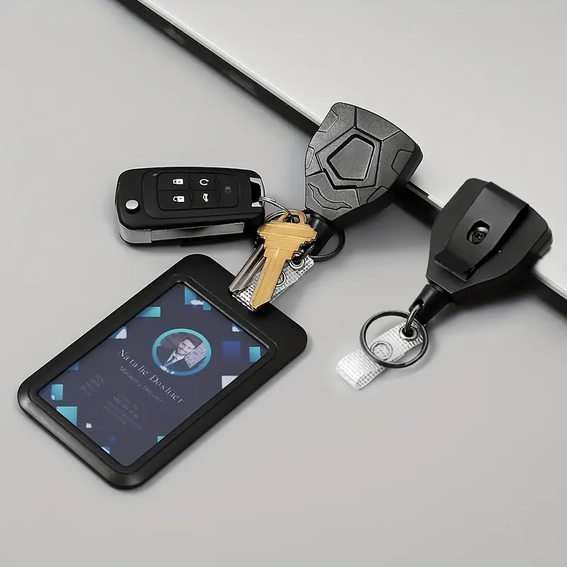 Premium Badge Holder Retractable Keychain Heavy Duty Belt - Temu