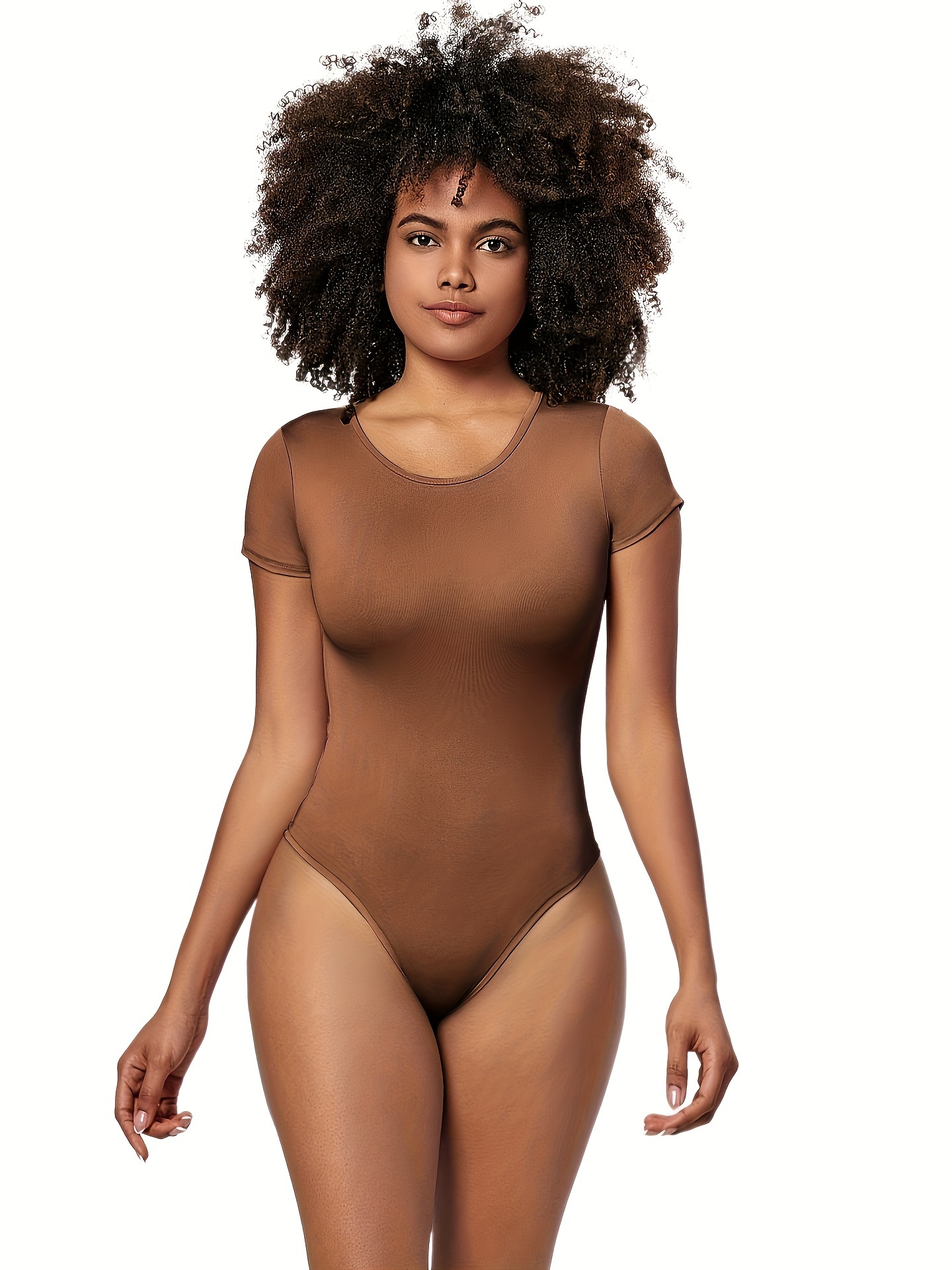 Simple Solid Shaping Bodysuit Short Sleeve Slimming Body - Temu Portugal