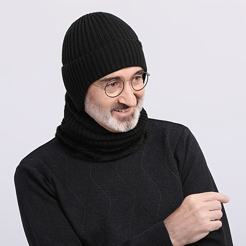 Winter Knitted Beanie Hat & Scarf Set for Men Women