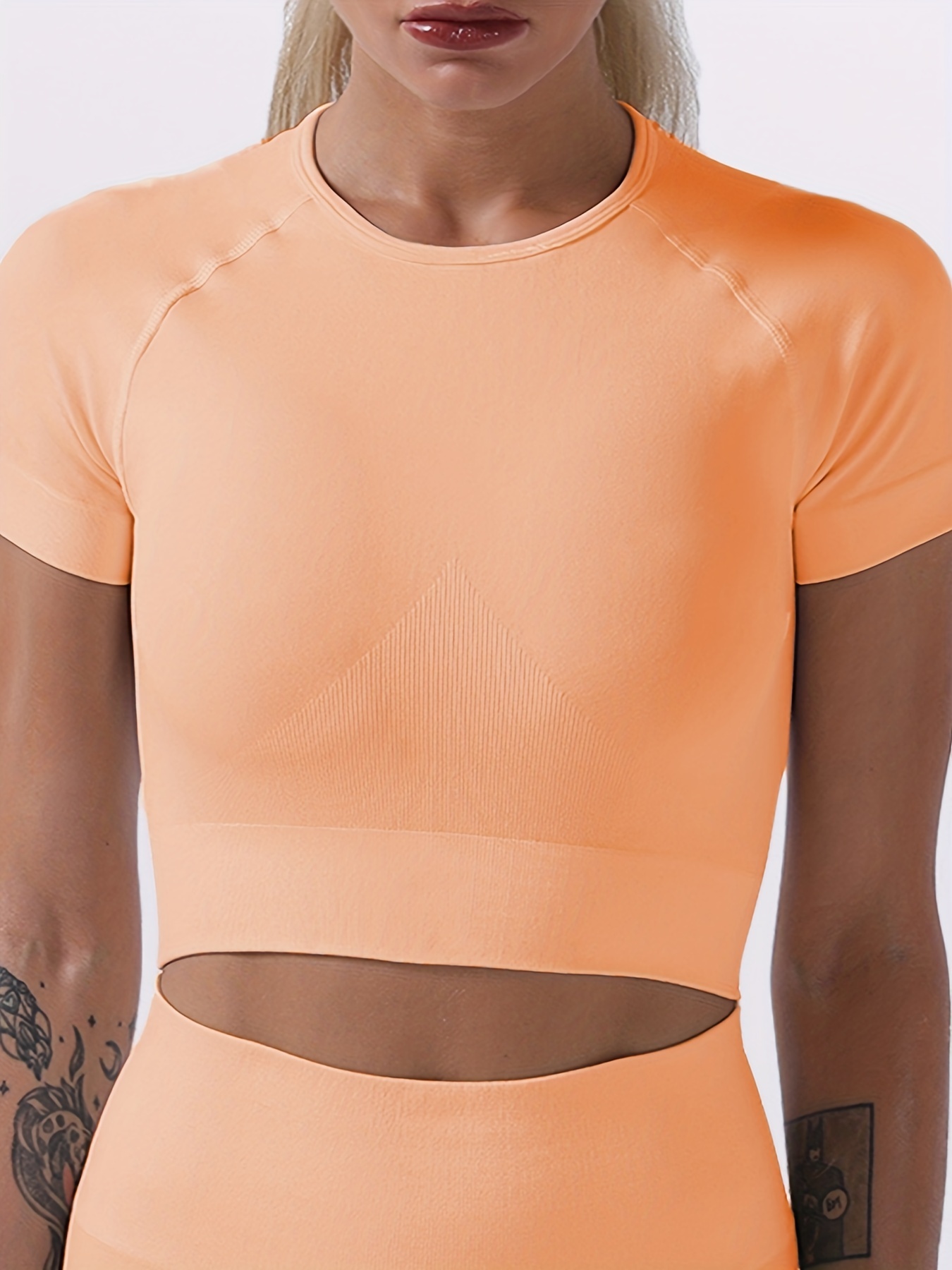 Power Seamless Short Sleeve Crop Top | White