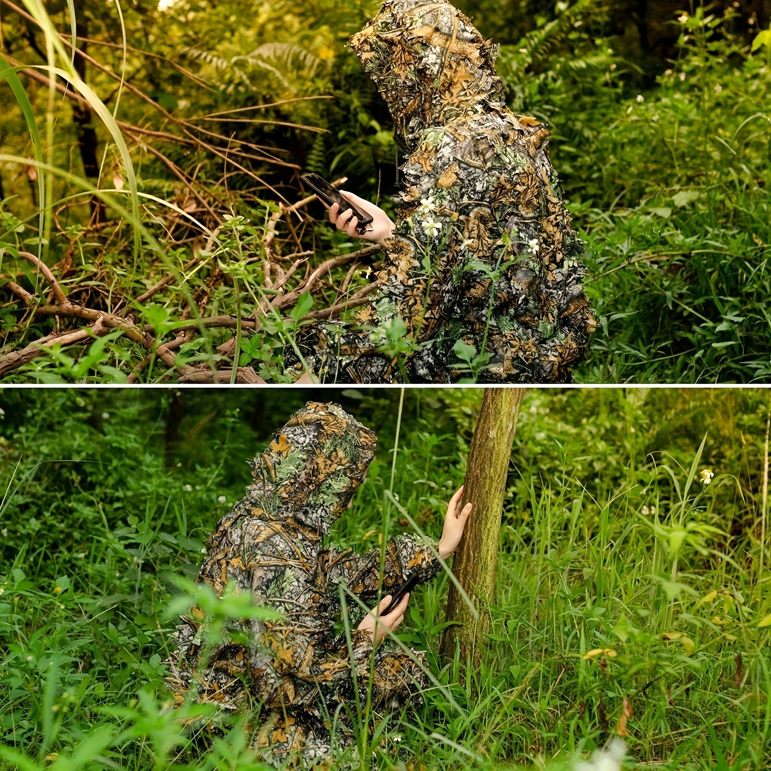 Lightweight 3d Leafy Camo Suit Hunting Shooting Airsoft - Temu