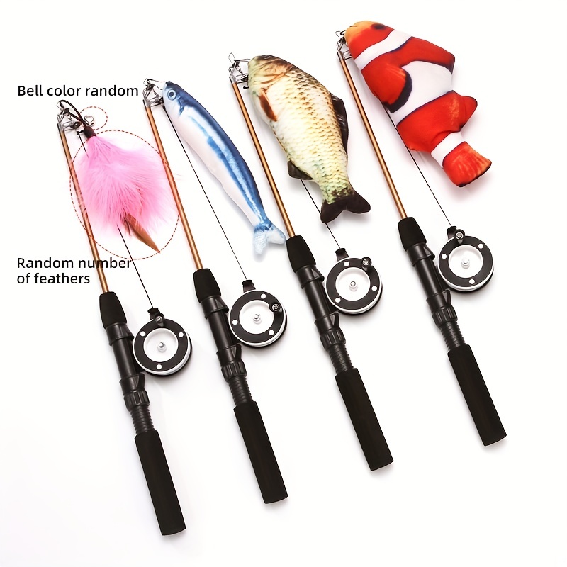 Keep Cat Happy Entertained Interactive Fishing Rod Toy! - Temu