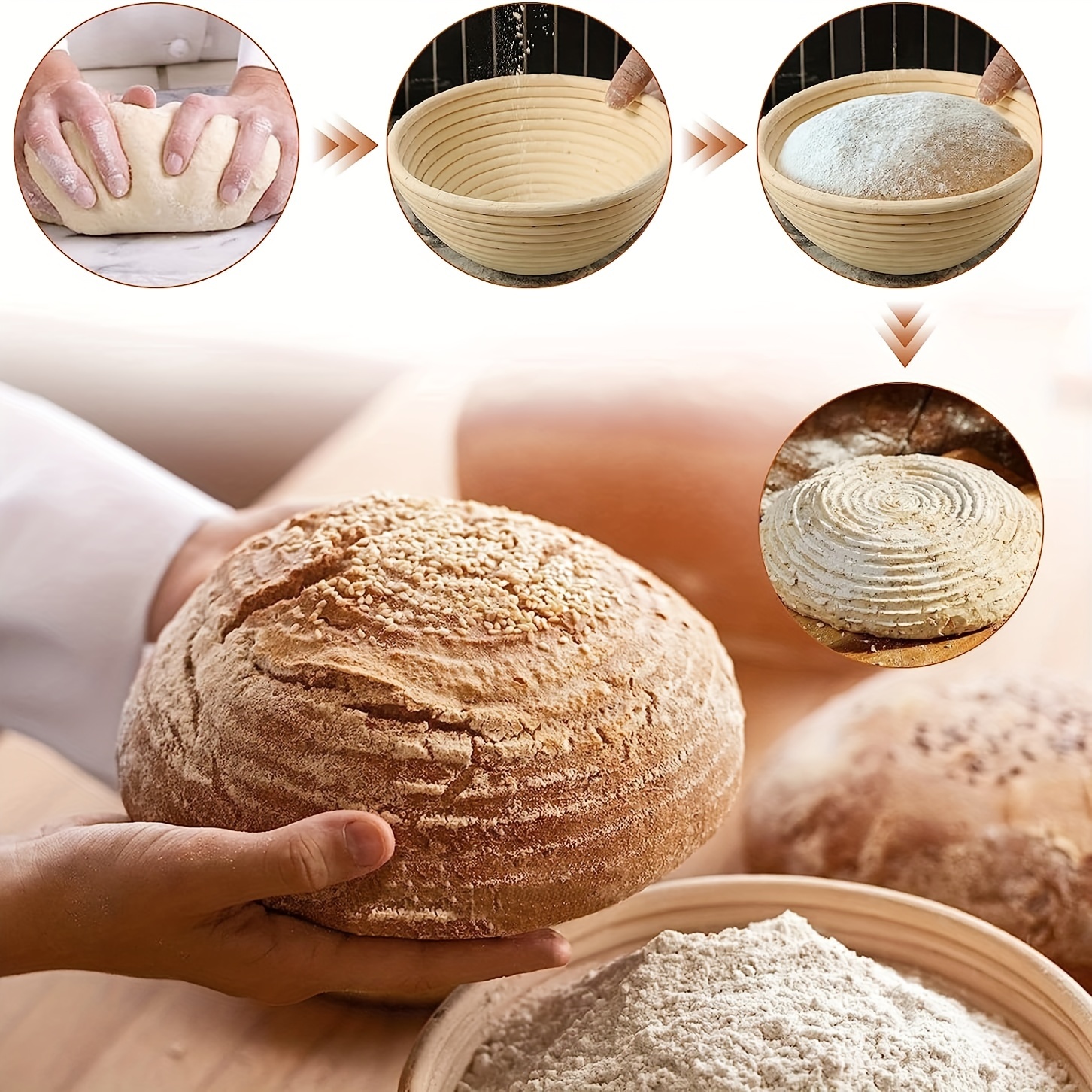 6pcs Round Bread Proofing Basket Cloth Liner Sourdough Banneton Proofing  Cloth Natural Rattan Baking Dough Basket Cover Kitchen Gadgets, Don't Miss  These Great Deals