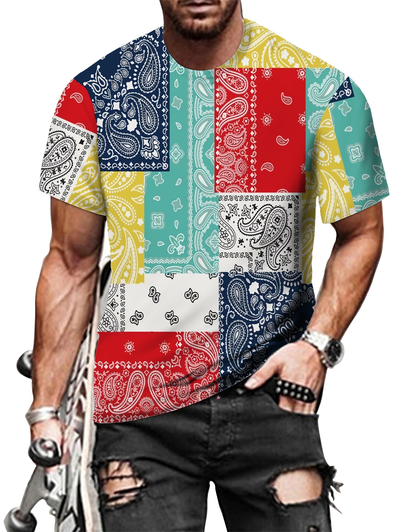 Guys Paisley Print Shirt Without Tee  Paisley print shirt, Stylish shirts  men, Fashion casual tops