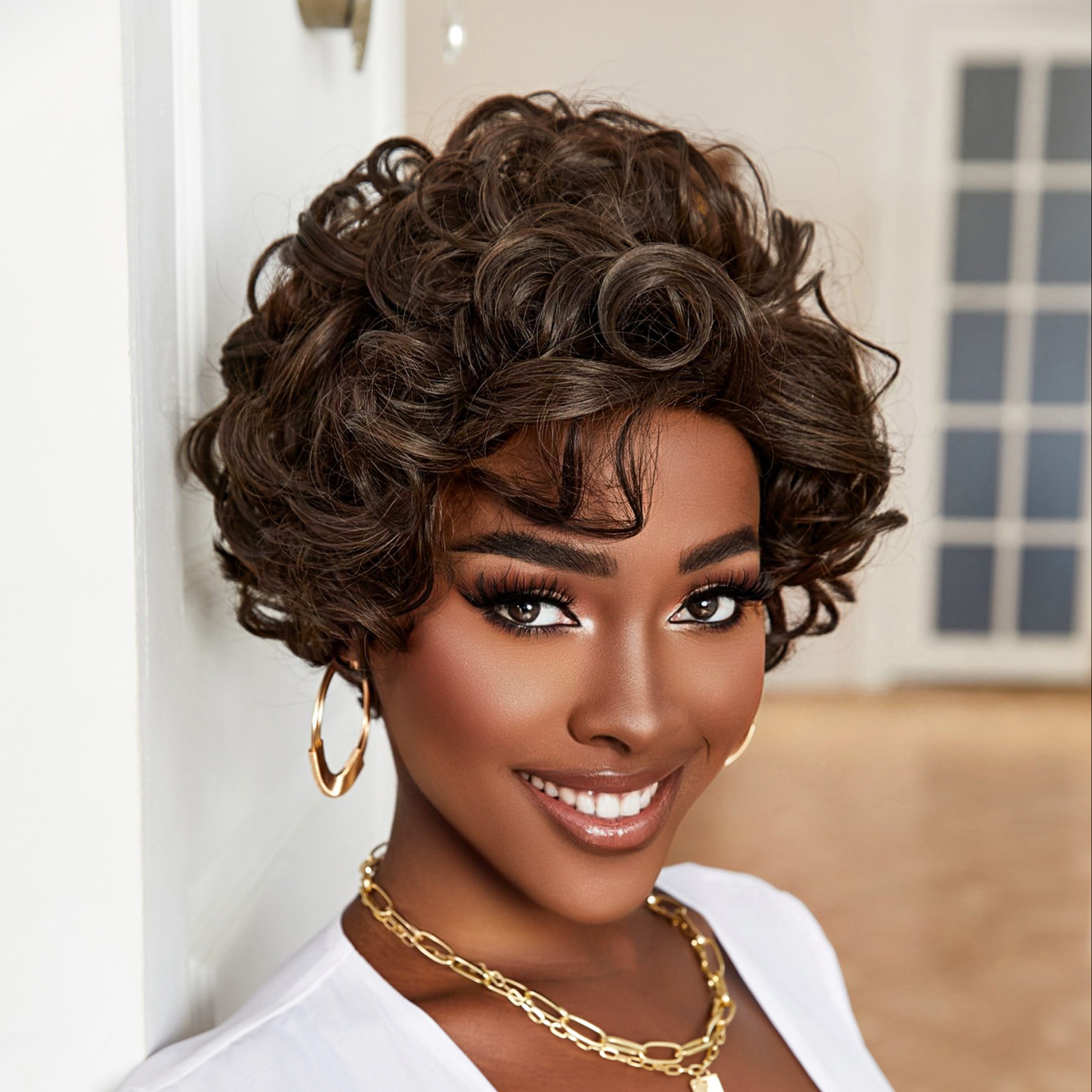 Natural Looking Short Curly Wave Wig Women Perfect Daily Temu