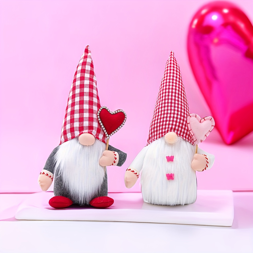 Valentines Day Gnome Plush Doll Decorations, Cute Mr and Mrs