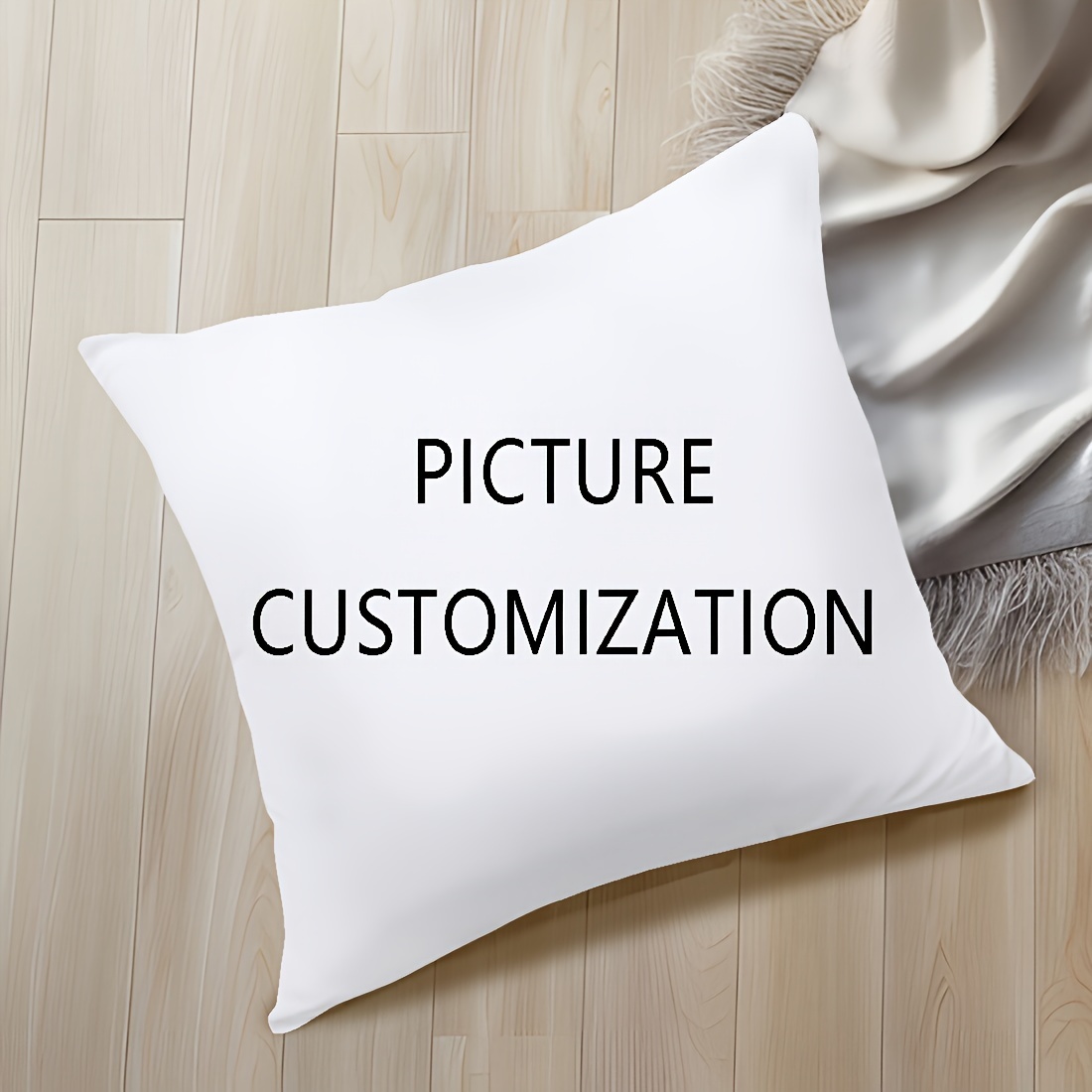 

1pc, Customized Single-sided Peach Skin Velvet Pillowcase With Customized Text Logo Pattern Printing For A Comfortable Home Pillowcase, Home Decor, Sofa Decor