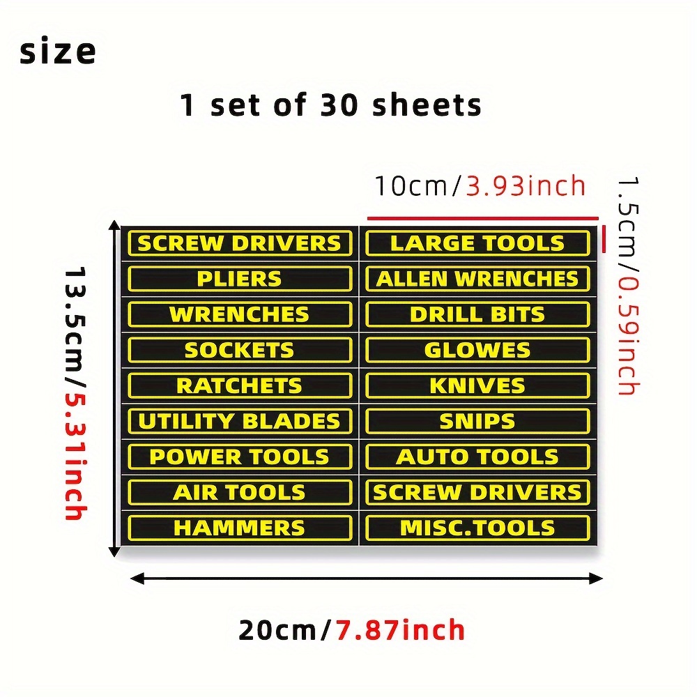 Toolbox Organization Sticker Labels Tool Chest Organizer - Temu