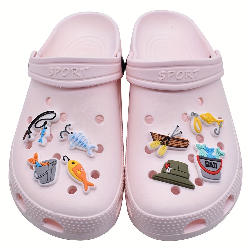 Fishing Animals Outdoor Travel Camping Shoes Charms Clog - Temu