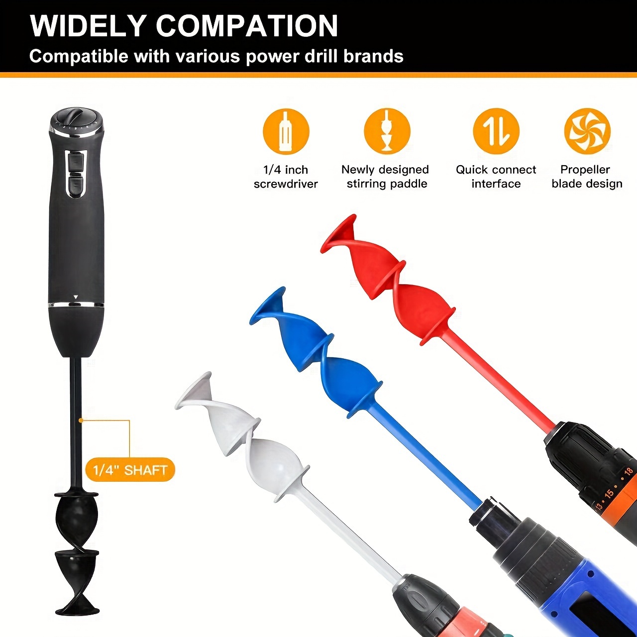 Electric Epoxy Resin Mixer Handheld USB Charging Resin Stirrer with 2  Reusable Stirring Paddles for 1/4in Drills Minimizing Bubbles Portable  Epoxy