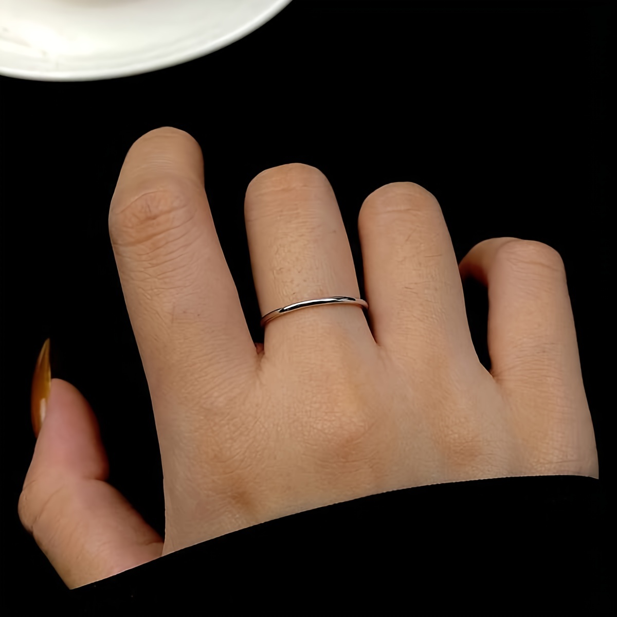1pc S925 1.3G Thin Ring Thumb Ring for Women Sterling Silver Trendy Fine Jewelry Gift