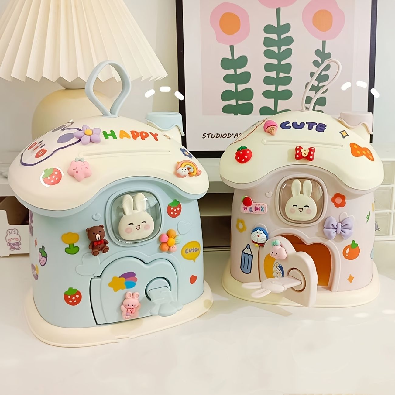 Cartoon Small House Piggy Bank For Cute Boy And Girl Only In But Not Out Piggy  Bank With Lock Large Capacity Change Box - Toys & Games - Temu