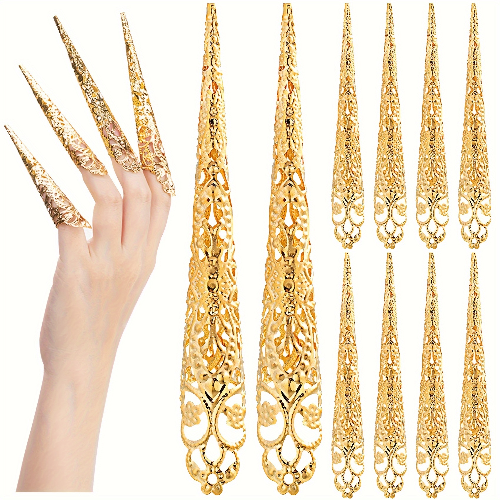 10 Pcs metal claws for fingers Claw Clips Claw Nail Rings Claw Rings  Fingertip