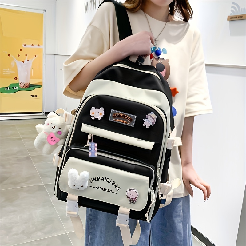 3pca Star Pattern Backpack, Kawaii Preppy School Bag With Crossbody Bag &  Pencil Case - Temu Austria