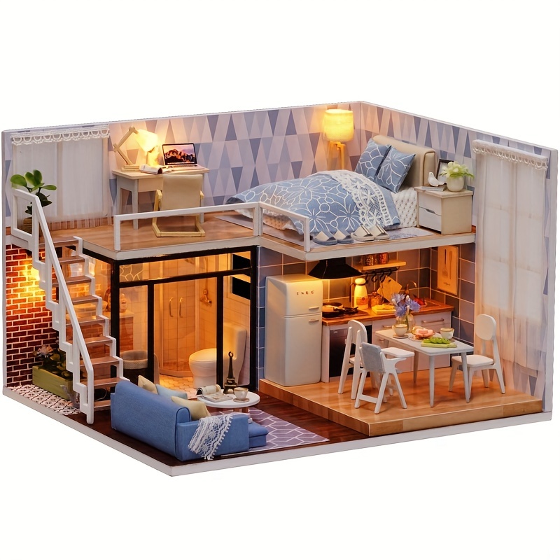 Noël Décoration Kit de maison de poupée DIY Modèle Maison poupée Miniature  Bricolage