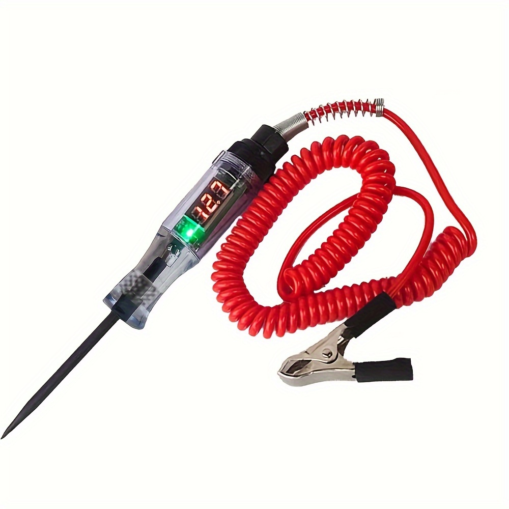 

Car Test Pen Circuit Tester, Truck Voltage Digital Display Long Probe Pen With Light, Automotive Diagnostic Tools Auto Repair Tool