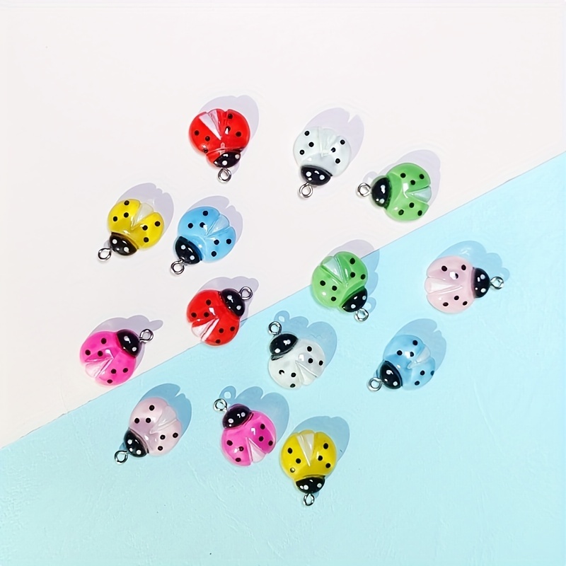 14pcs Colorful Random Color Cartoon Seven Star Ladybug Lovely Shaped DIY  Handmade Jewelry Accessories For Necklace Bracelet Earrings Keychain Bag  Deco