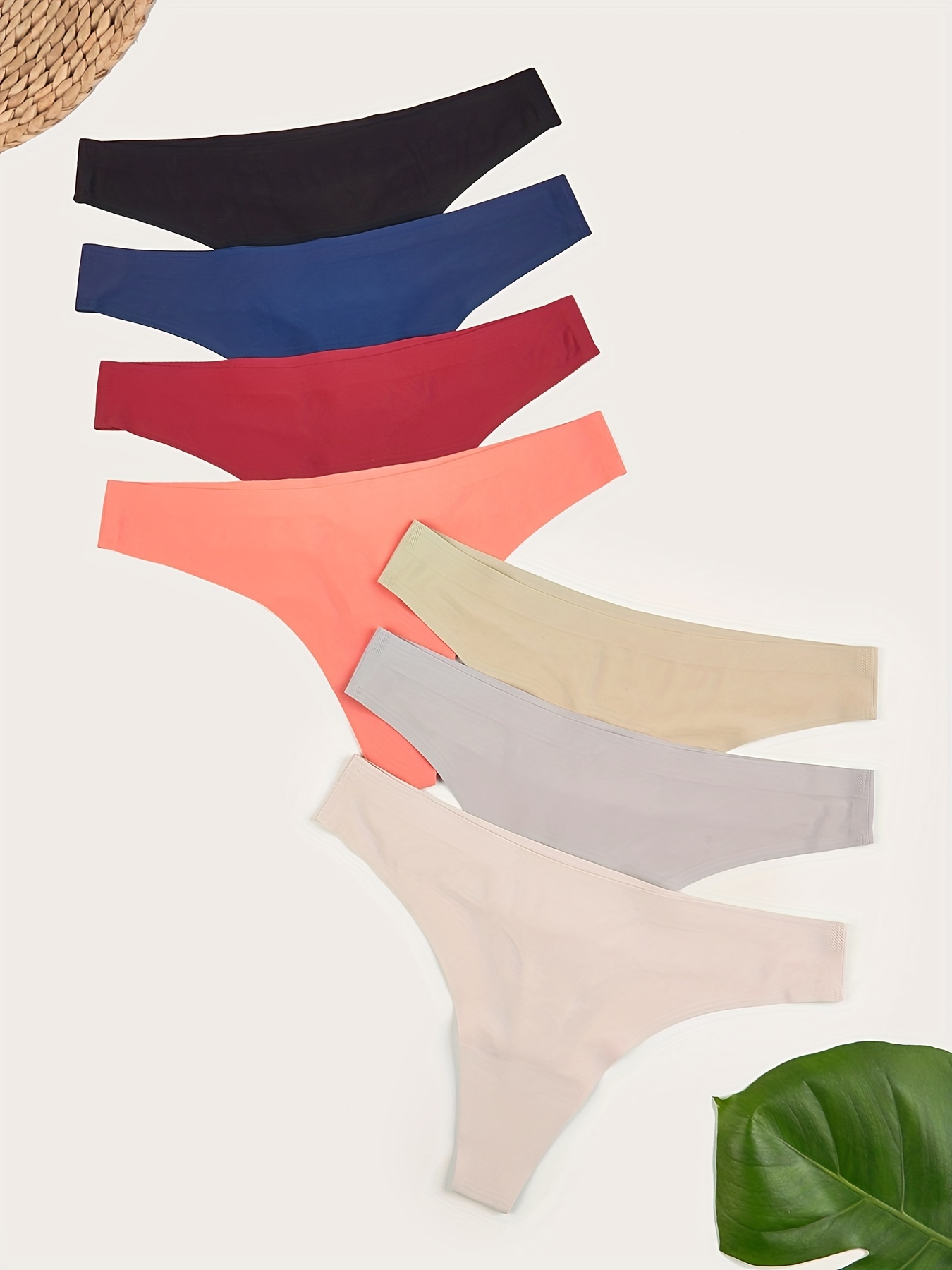  VSERETLOON Bragas de tanga para mujer sin costuras, color  sólido, cintura baja, ropa interior femenina (color : conjunto 5, tamaño: 4  piezas_XL) : Ropa, Zapatos y Joyería