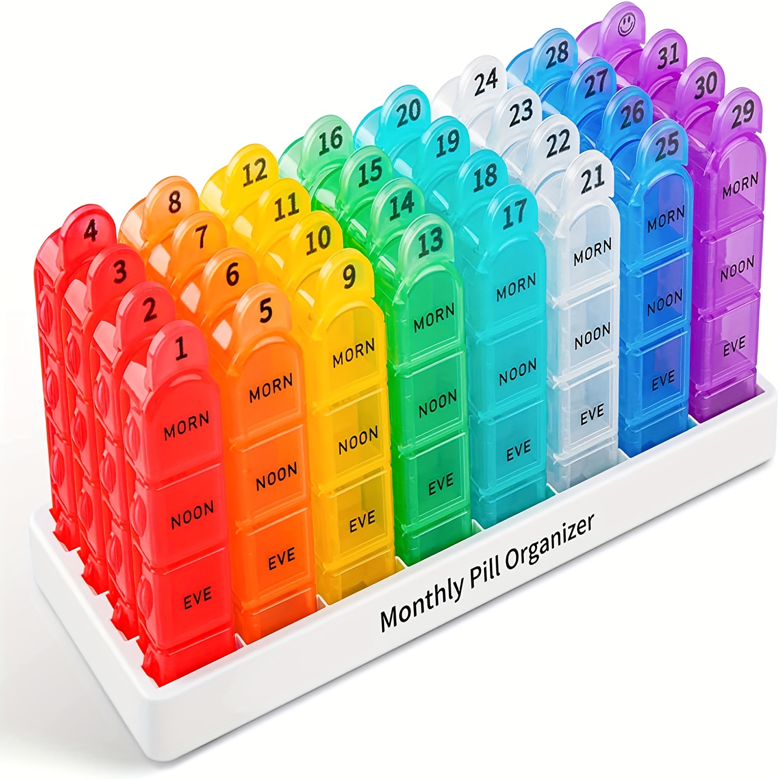 31 Day Monthly Pill Organizer Removable Pods with Zippered Travel
