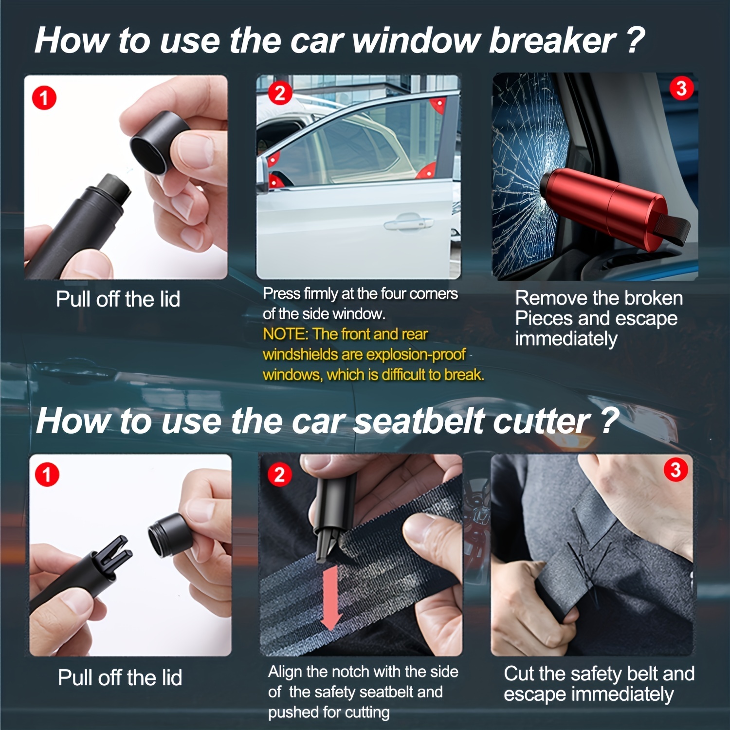 Car Safety Hammer Fensterbrecher Notfall - Temu Austria