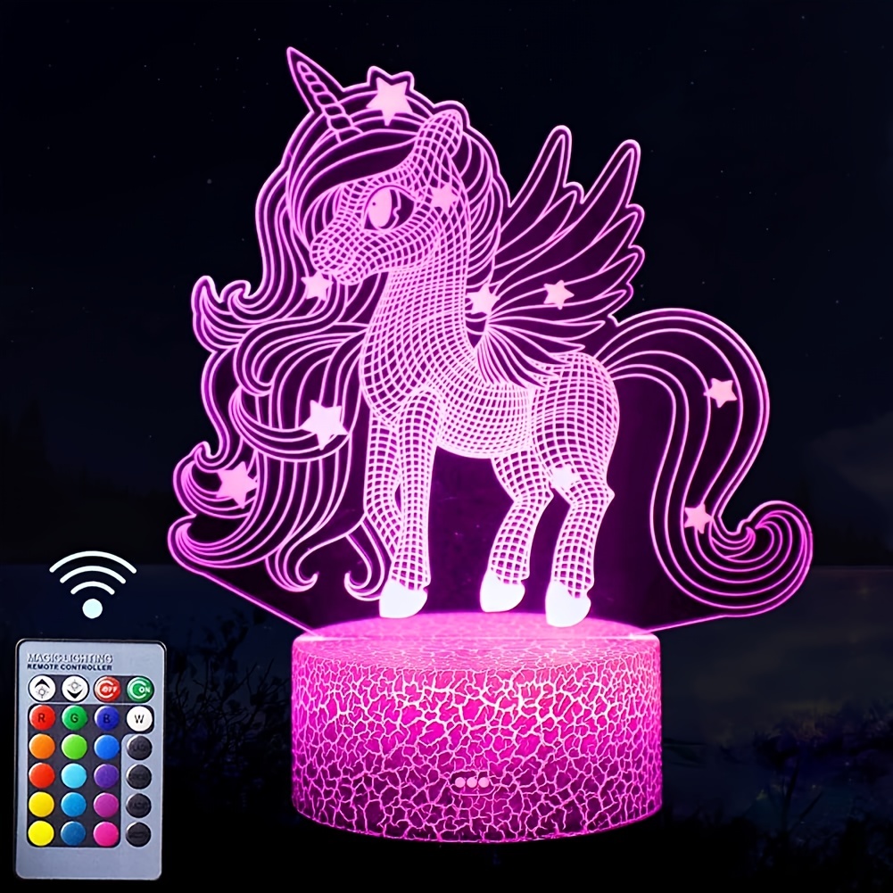 Unicornio LED Lamparas De Mesa De Noche Lampara Escritorio Para Niñas  Infantiles