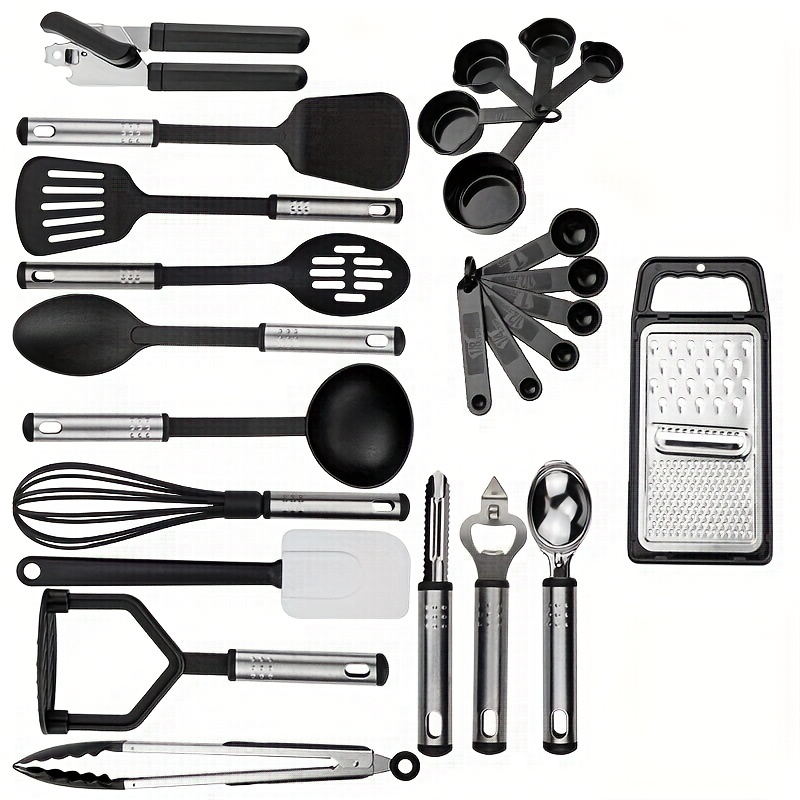 23 Pcs Kitchen Utensils Set Nylon Handle Stainless Steel Cooking