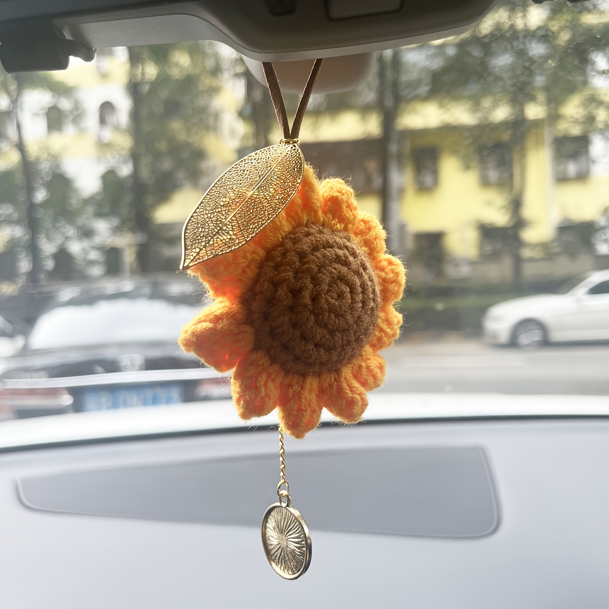 Niedliche Handgestrickte Glockenblumen-autozubehör Für Frauen, Auto-spiegel- hängezubehör, Rückspiegel-zubehör-hängeanhänger - Auto - Temu Germany