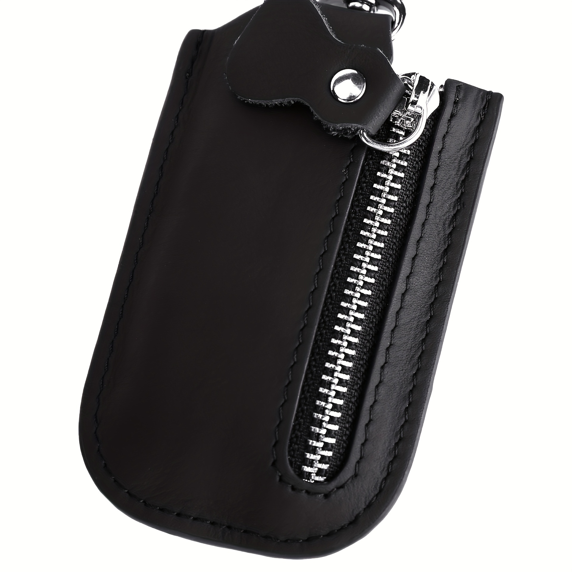 1pc Einfarbiger Leder-Schlüsselhalter, Autoschlüssel-Tasche