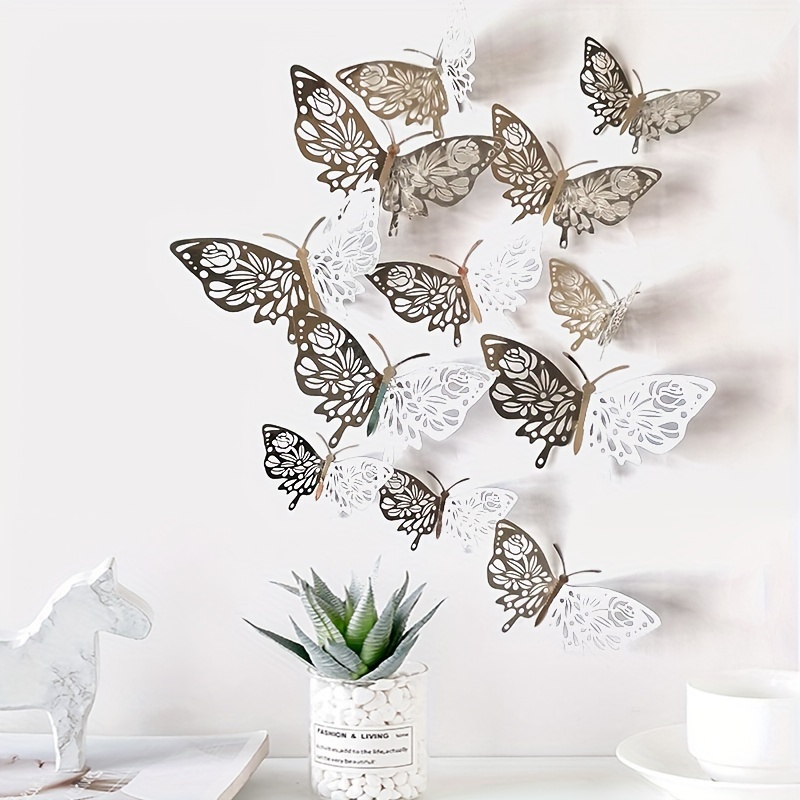 Stickers muraux papillon creux 3D décor à la maison Stickers