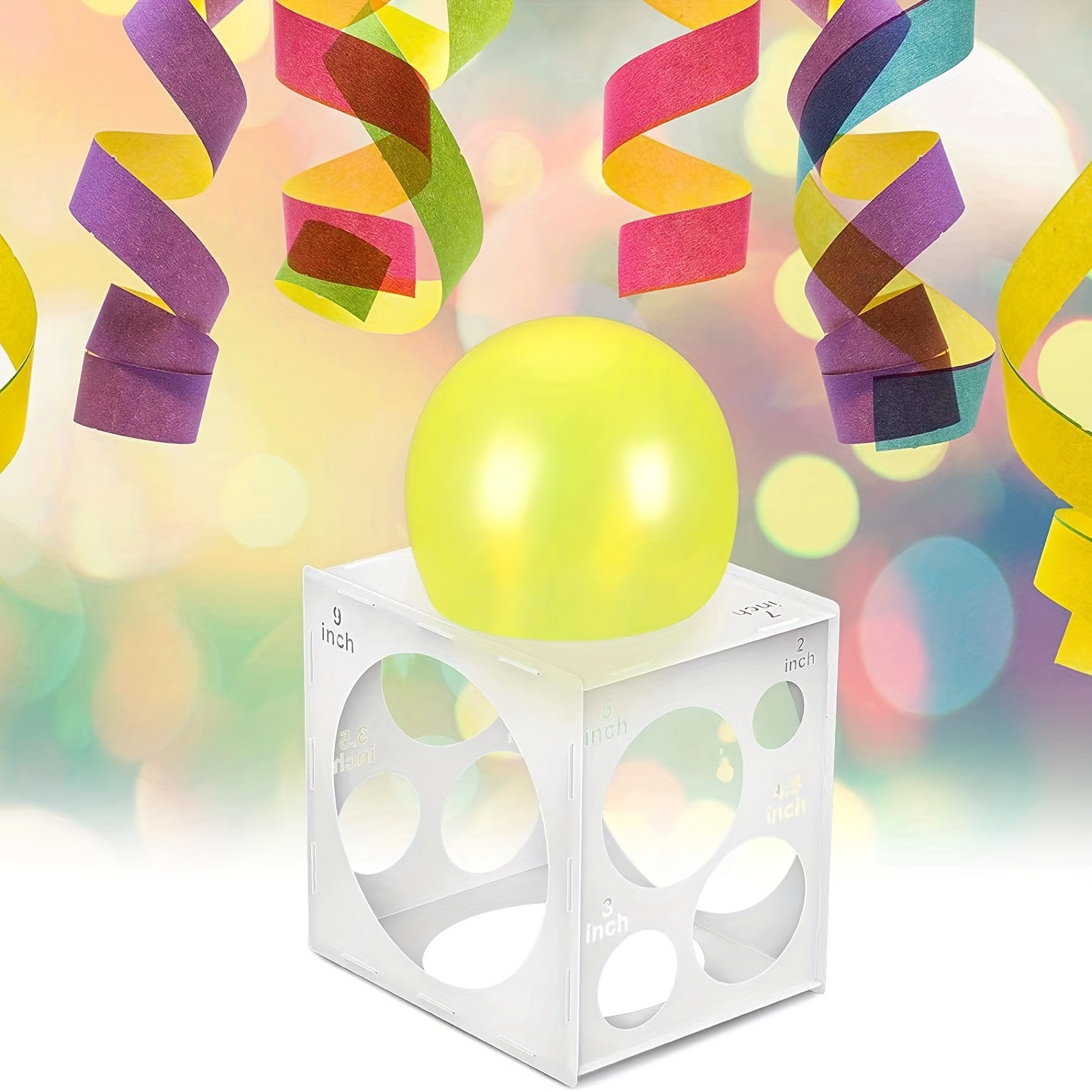Balloon Sizer Box Cube Collapsible Plastic Balloon Size - Temu