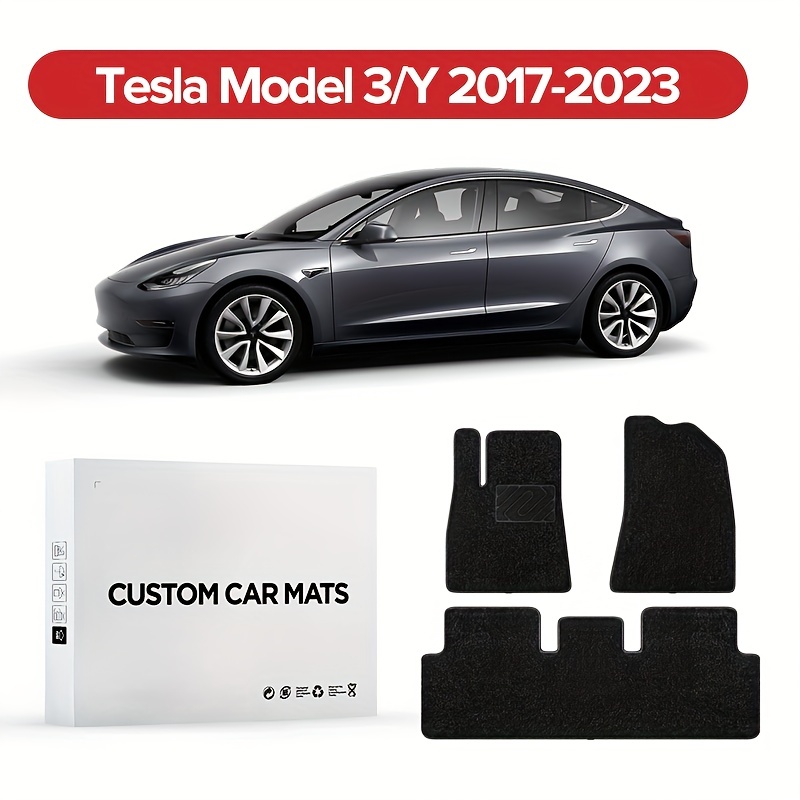 Auto FußMatten, für Tesla Model S 2015-2023 Anti-Rutsch ​Allwetter  wasserdichte VerschleißFest,B Black Rice line : : Auto & Motorrad