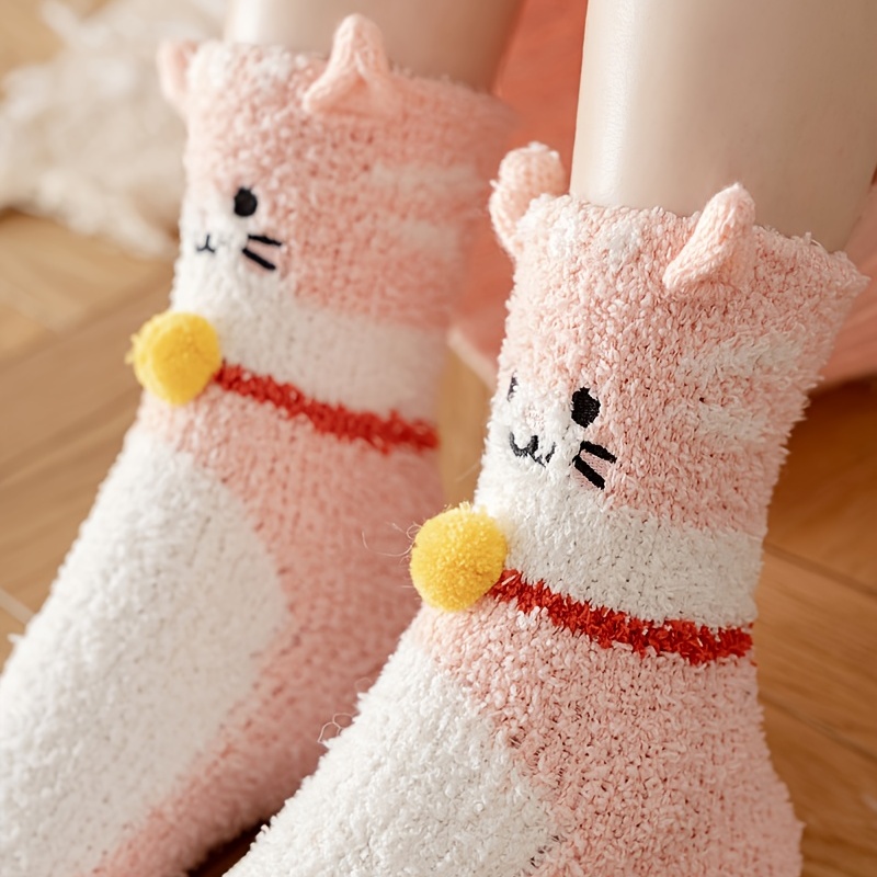 Women Thermal Fleece Long Socks Leg Warmers Socks Plush For Comfort Gray 