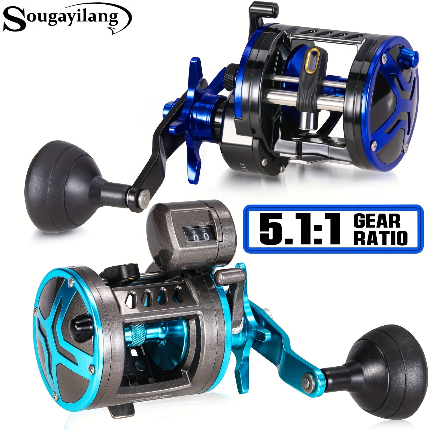 best baitcasting reel for trolling TEQIN Round Reel, Reel, 4.2:1 Gear Ratios Lure Fishing Baitcasting Reel, Inshore Saltwater Fishing Baitcasting Reel, Metal Body Fishing Salmon Trout CL60 Right Hand : Sports profile reel gives you a durable The Best Baitcasting Reels of