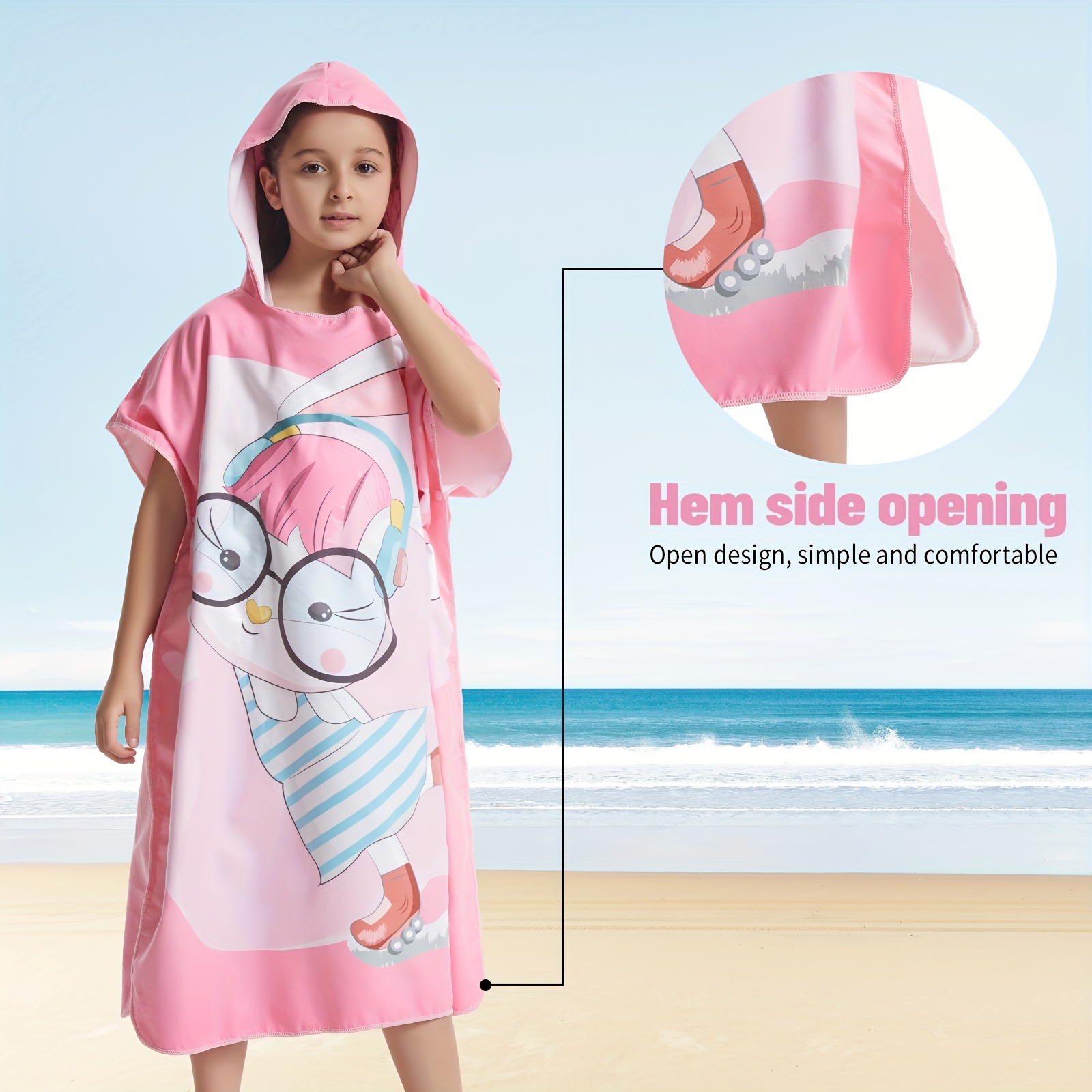 Albornoz Toalla Cambiador Niños Poncho Surf Absorbente - Temu Mexico