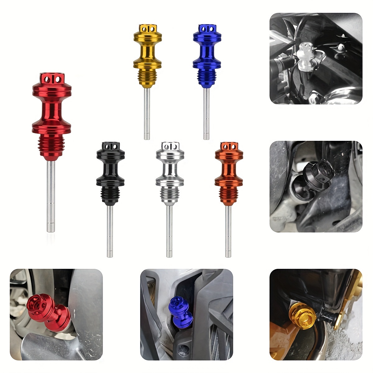 

1pc Multi-color Cnc Aluminum Alloy Engine Modified Oil Dipstick Oil Cap Accessories Decoration Motorcycle Off-road Vehicle Universal Model