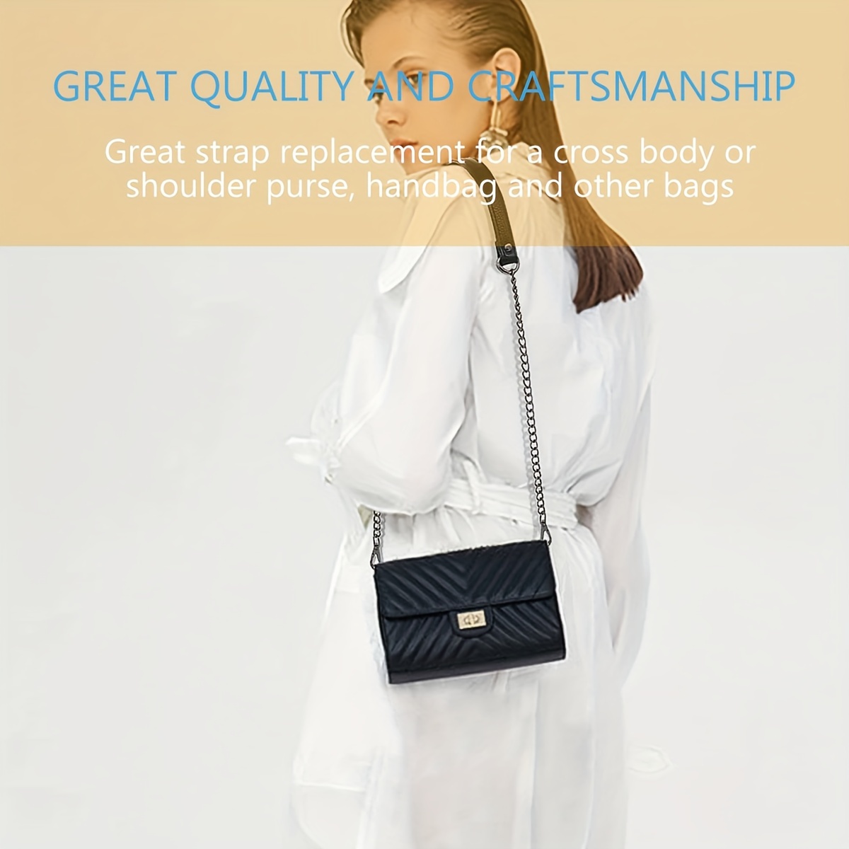 Metal Strap for Shoulder Bag Lightweight Reusable Strap