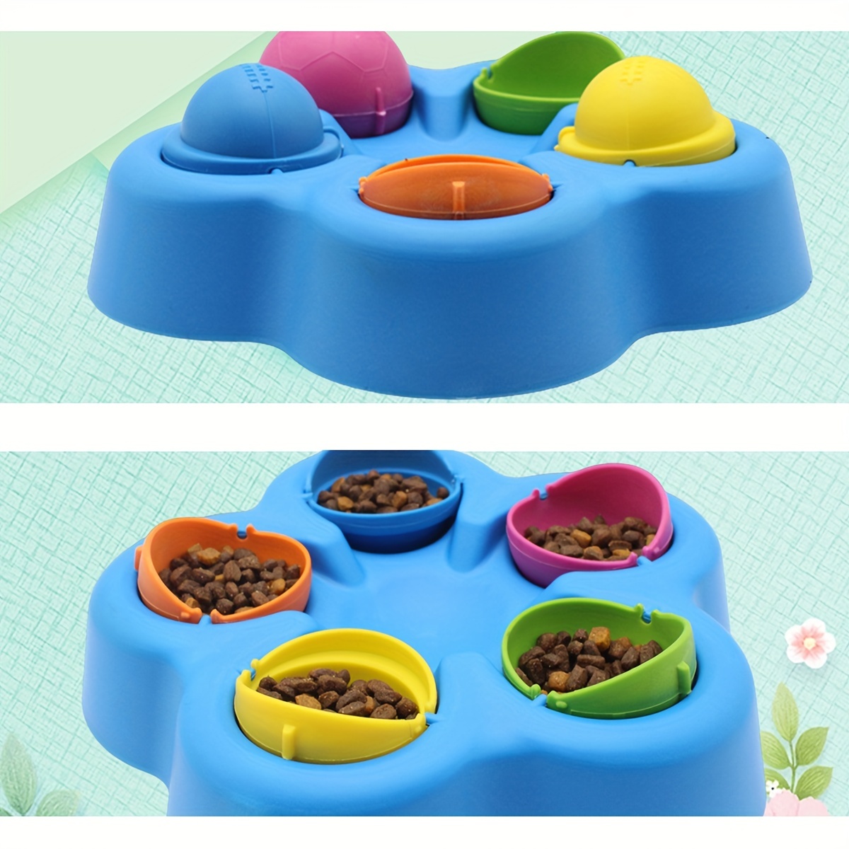 Cat Food Dispenser Toy Puzzle Slow Feeder Interactive Rotating