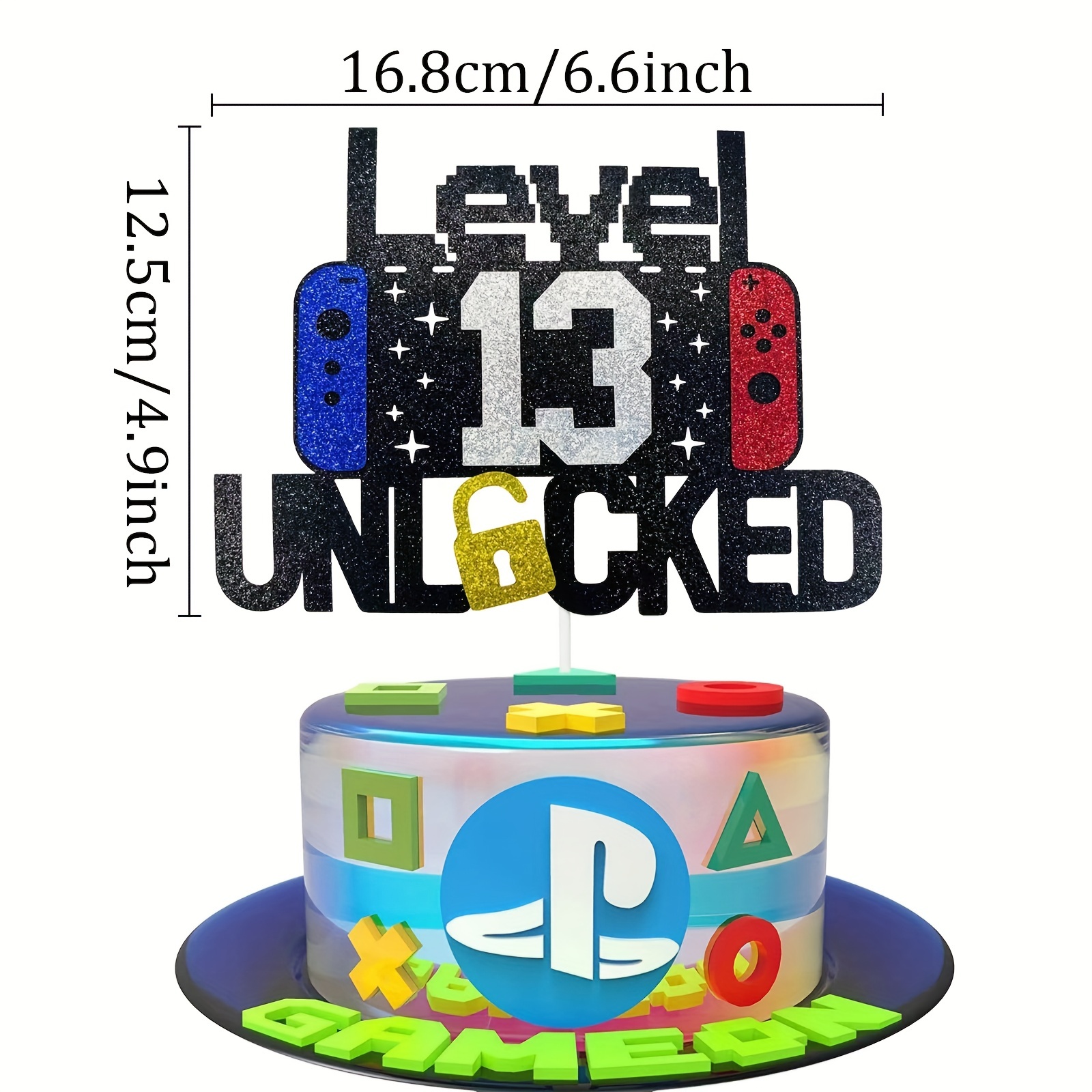 Happy Birthday Glitter Card Cake Topper Playstation PS4 Controller  Personalised | eBay