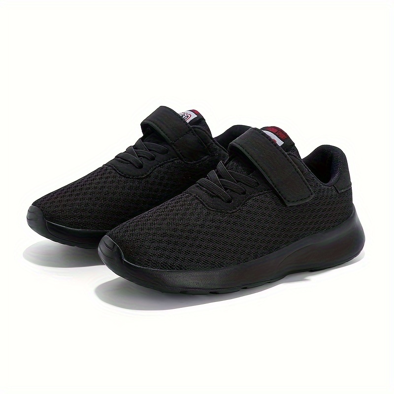 Boys' Mesh Sports Shoes All Black 28-39, Black