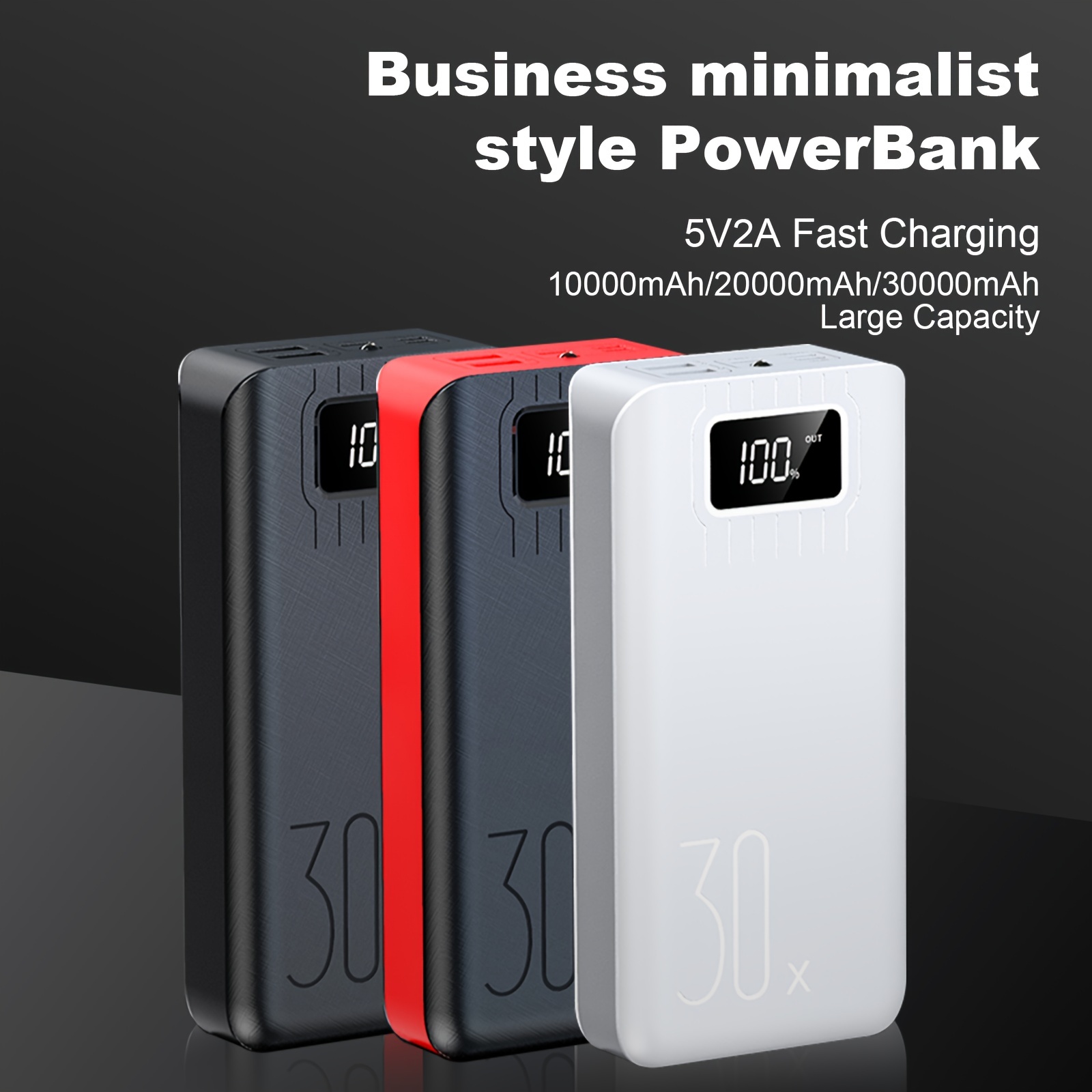 50000/40000/30000mah Portable Power Bank Usb Mobile Phone - Temu