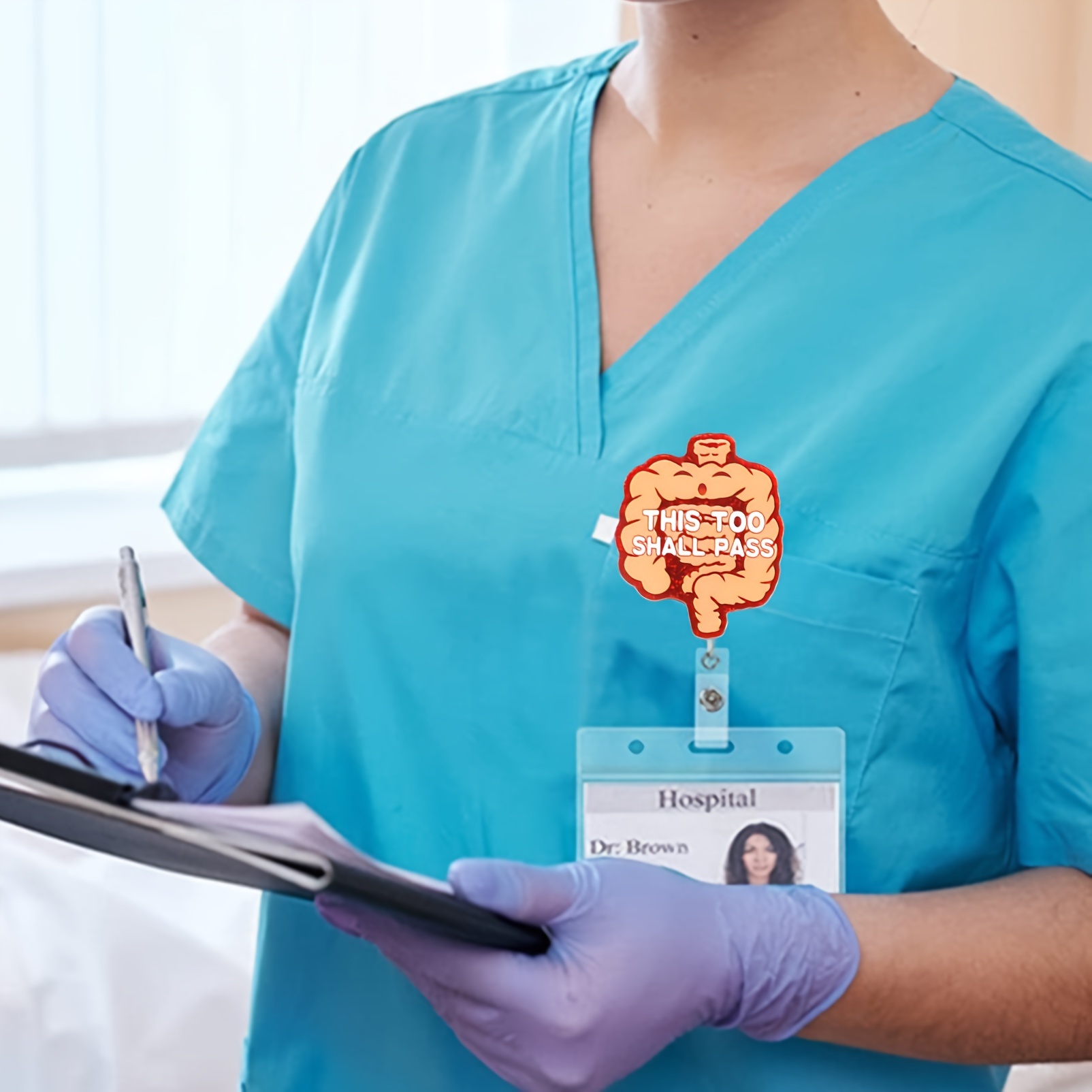 Flet Nurse Syringe Ambulance Badge Reels Retractable ID Holder Name Tag  Clip Pass Bus Sleeve Cover Case Reels Clip Lanyard