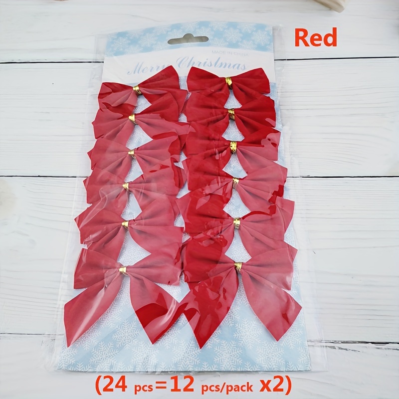 4 Pack 28 Red Velvet Bows