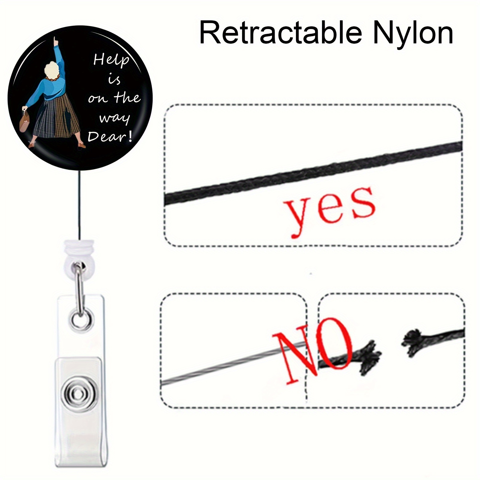 Help Way Dear Badge Reel Retractable Funny Heavy Duty Badge - Temu