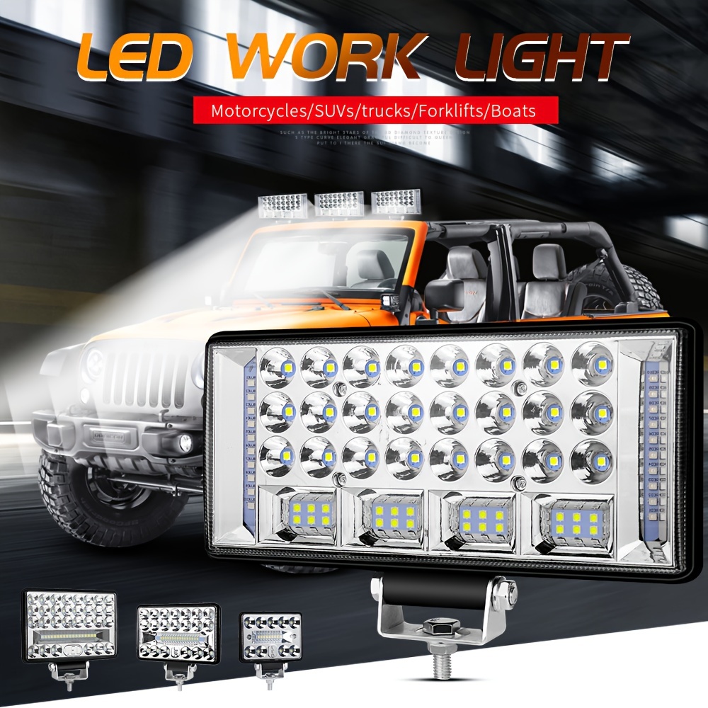 Barra de luz LED de 6 pulgadas, luces de haz de inundación, combo de haz de  foco de inundación, luz de conducción LED todoterreno de 4 x 4 para Ford